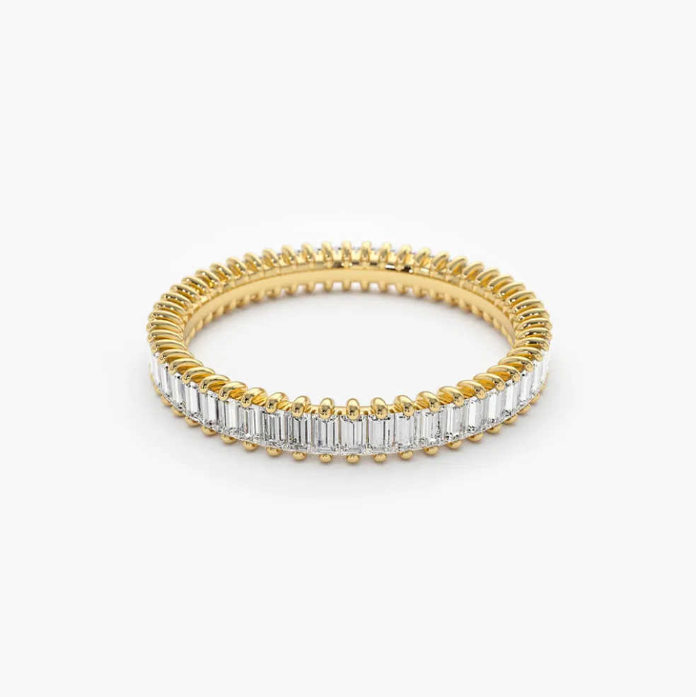 14K Prong Setting Full Eternity Baguette Diamond Ring