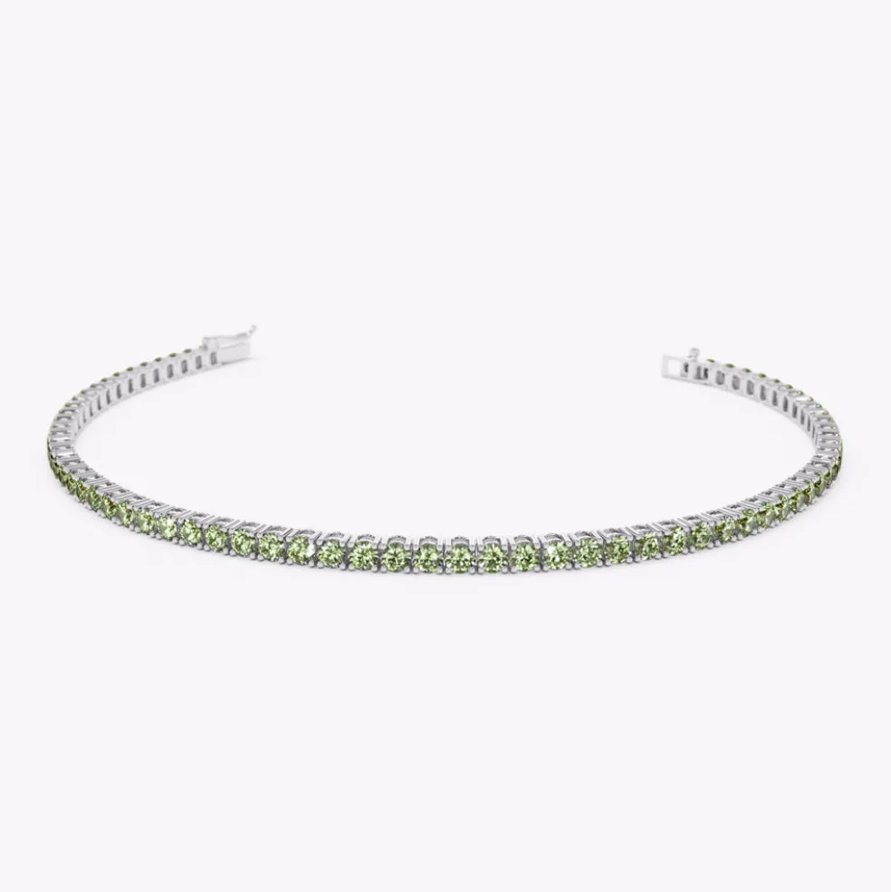 14k Prong Setting Peridot Tennis Bracelet