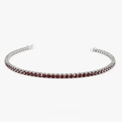 14k Prong Setting Red Garnet Tennis Bracelet