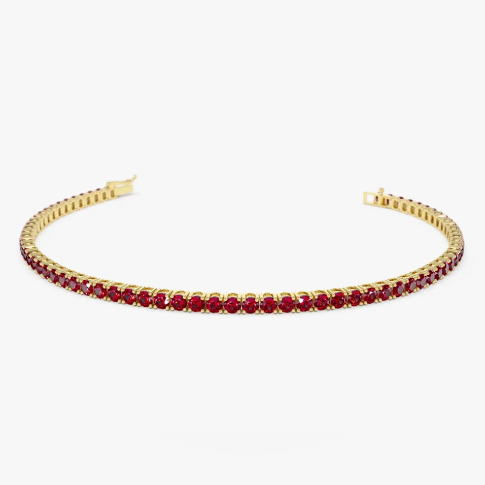 14k Prong Setting Ruby Tennis Bracelet