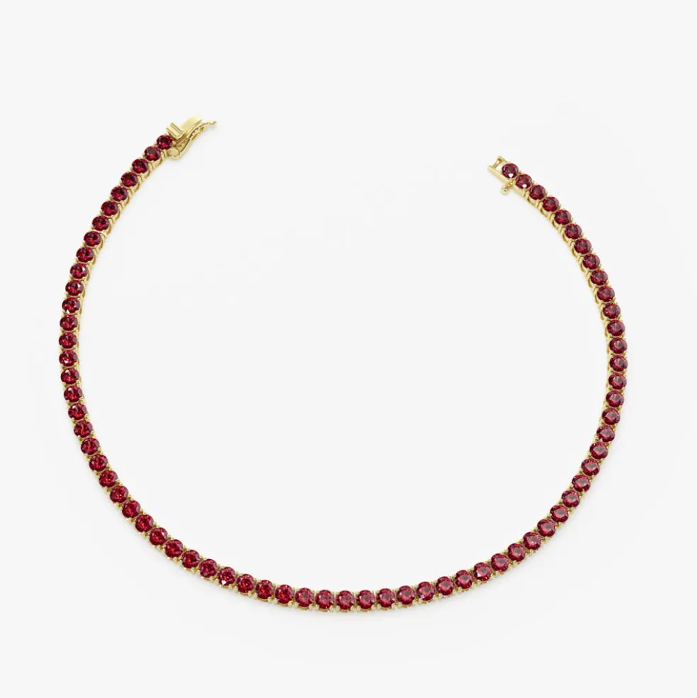 14k Prong Setting Ruby Tennis Bracelet