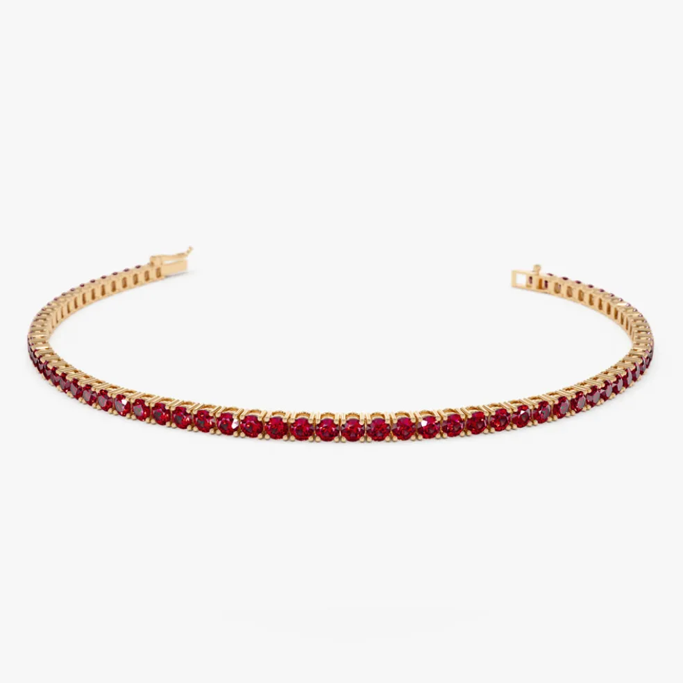 14k Prong Setting Ruby Tennis Bracelet