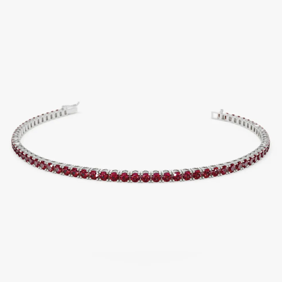 14k Prong Setting Ruby Tennis Bracelet