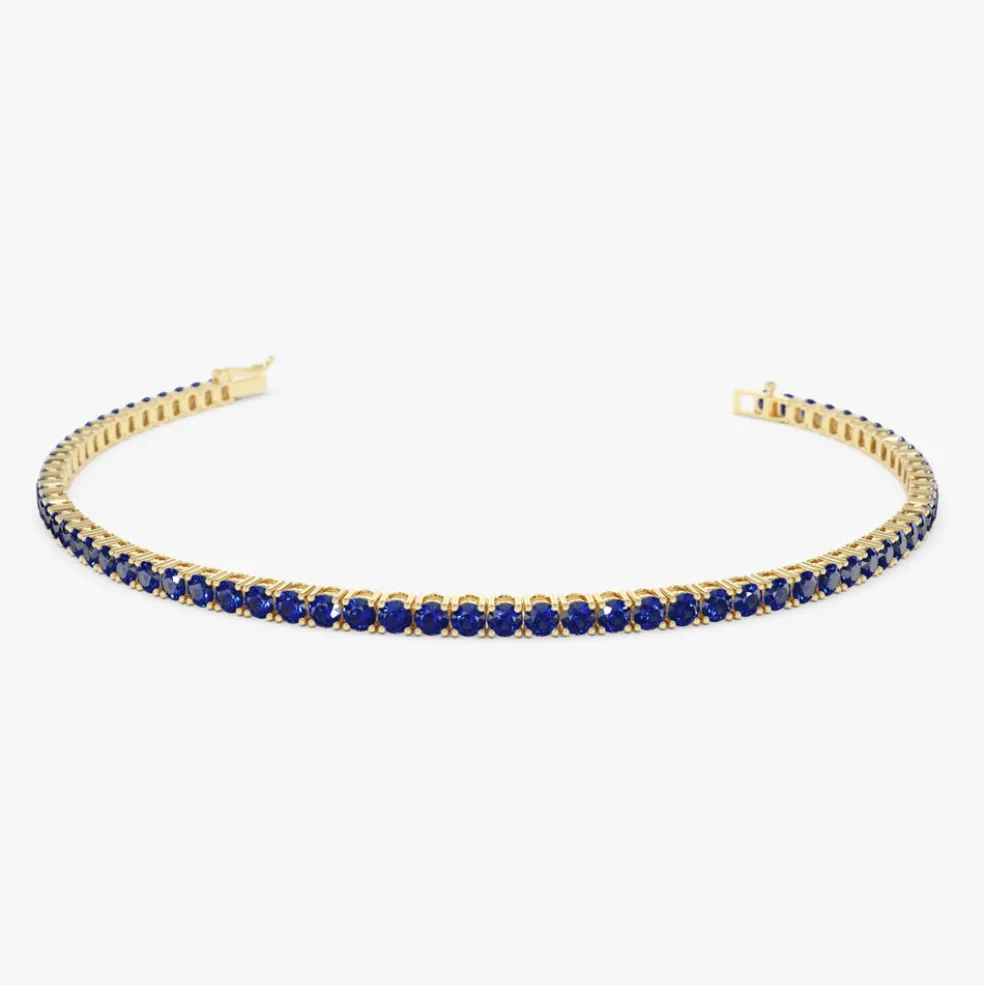 14k Prong Setting Sapphire Tennis Bracelet