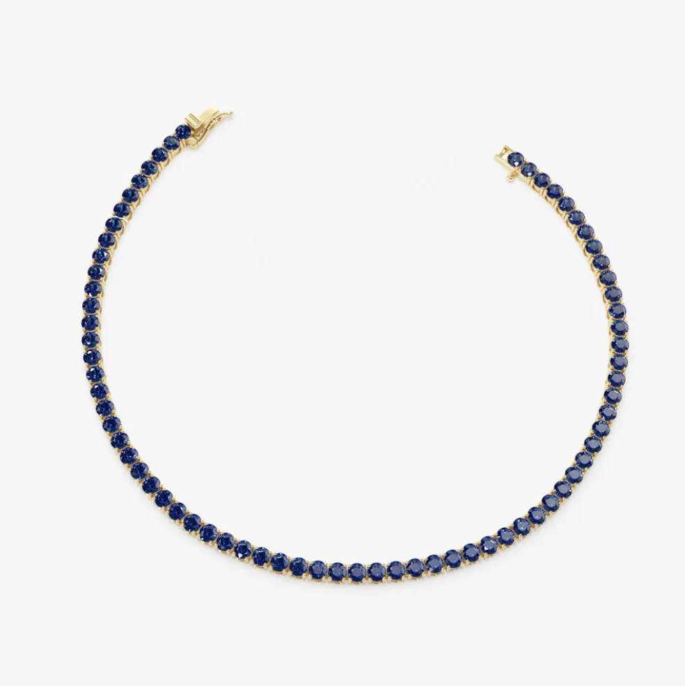 14k Prong Setting Sapphire Tennis Bracelet