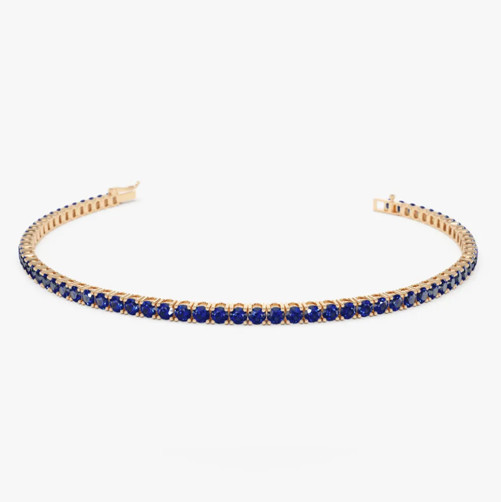 14k Prong Setting Sapphire Tennis Bracelet
