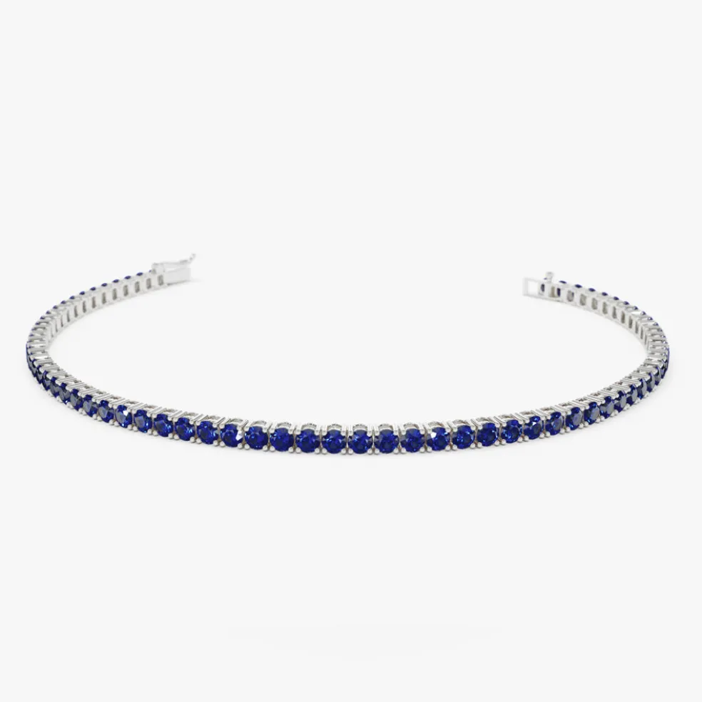 14k Prong Setting Sapphire Tennis Bracelet