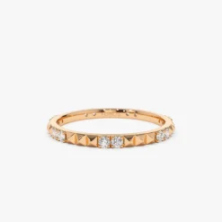14K Pyramid Diamond Eternity Ring