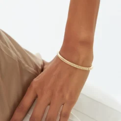 14k Pyramid Gold Bangle Bracelet