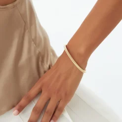 14k Pyramid Gold Bangle Bracelet