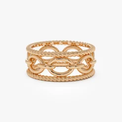 14k Rope Chain Link Unique Ring