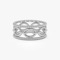 14k Rope Chain Link Unique Ring