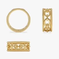 14k Rope Chain Link Unique Ring