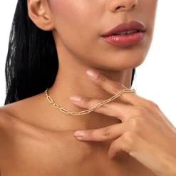 14k Rope Paperclip and Plain Oval Link Necklace