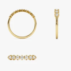 14K Round Cut 0.20 ctw Seven Stone Wedding Ring