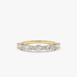 14k Round Diamond Mix Size Anniversary Ring