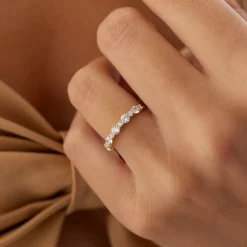 14k Round Diamond Mix Size Anniversary Ring