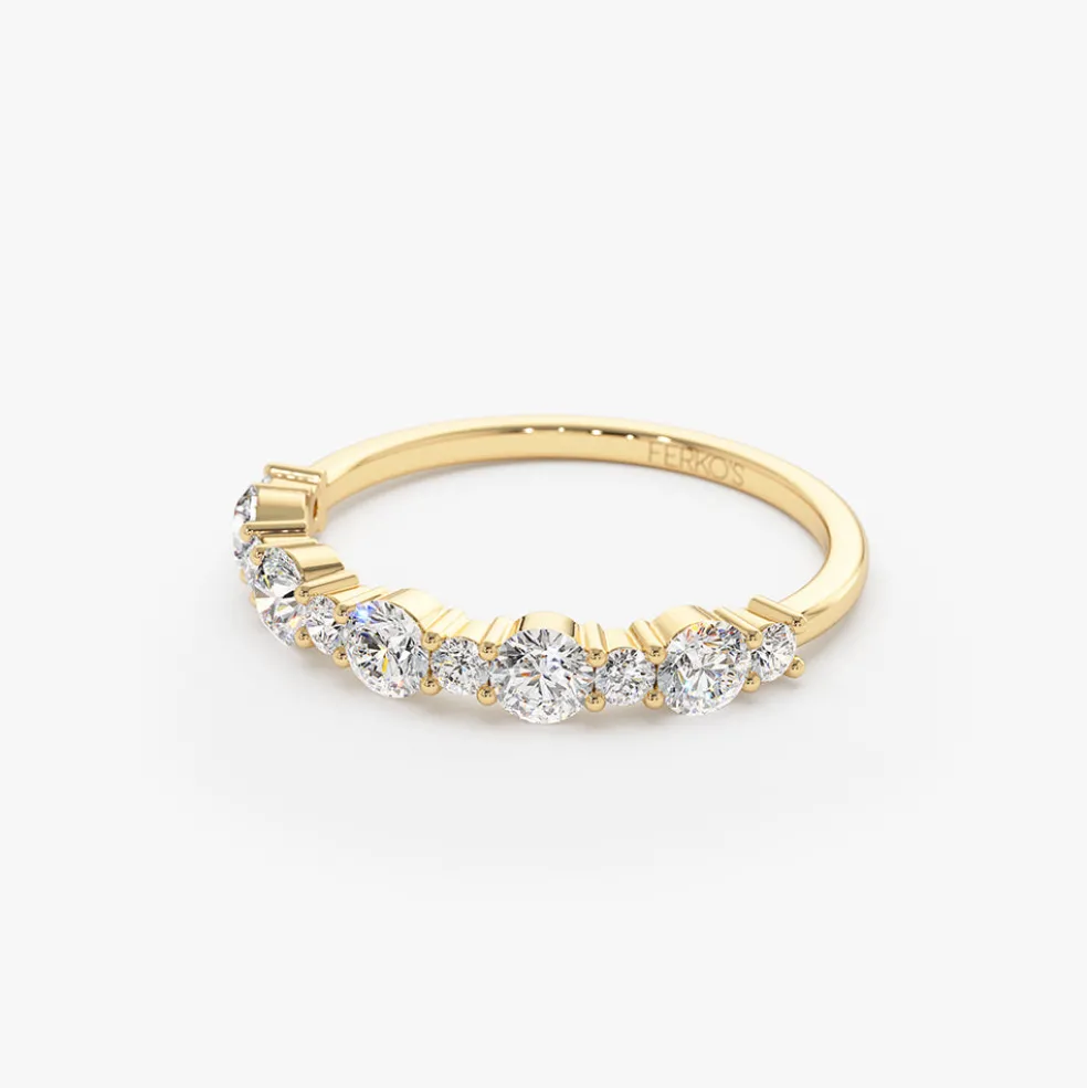 14k Round Diamond Mix Size Anniversary Ring