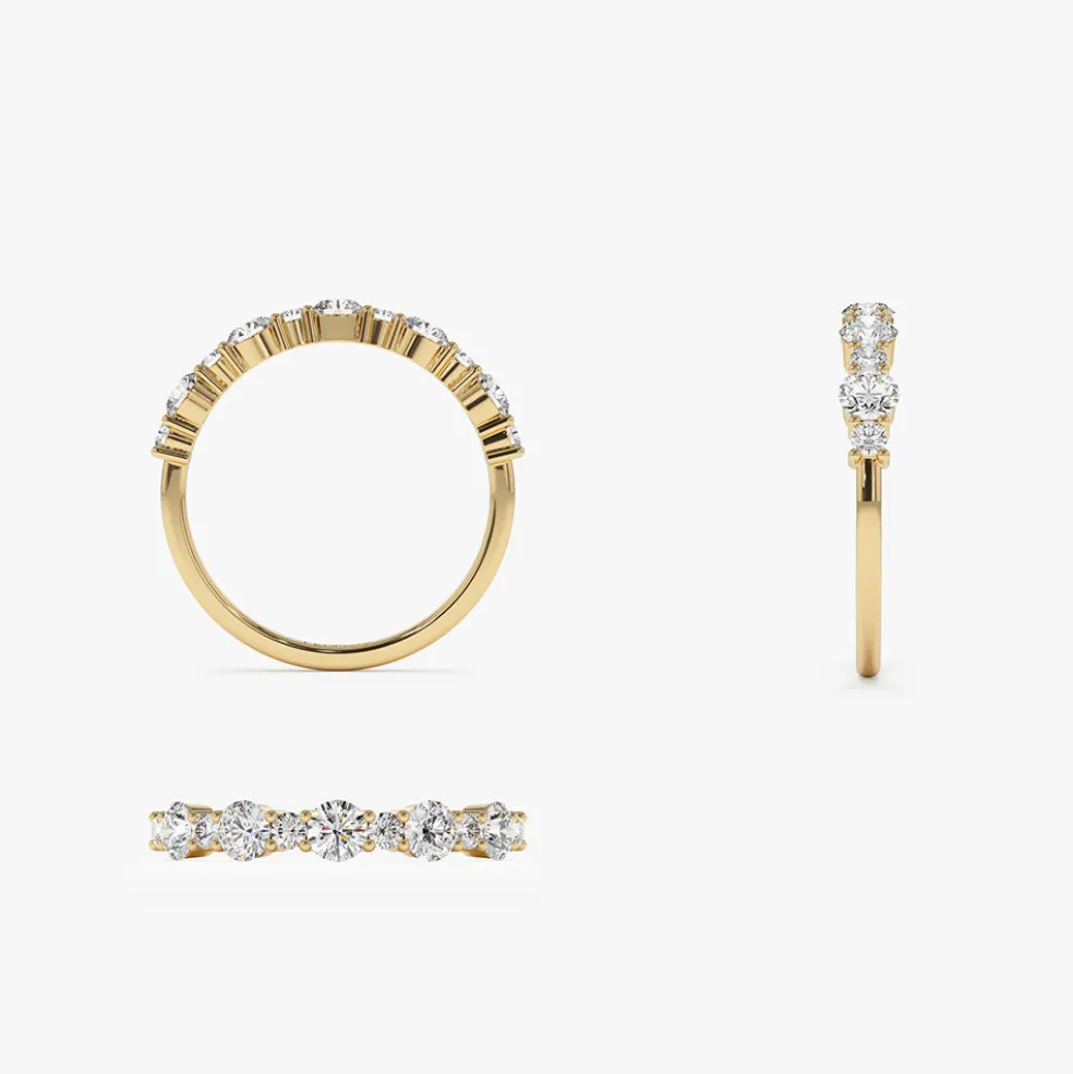 14k Round Diamond Mix Size Anniversary Ring