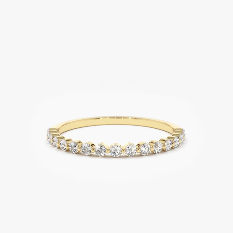 14K Round Diamond Shared Prong Wedding Ring