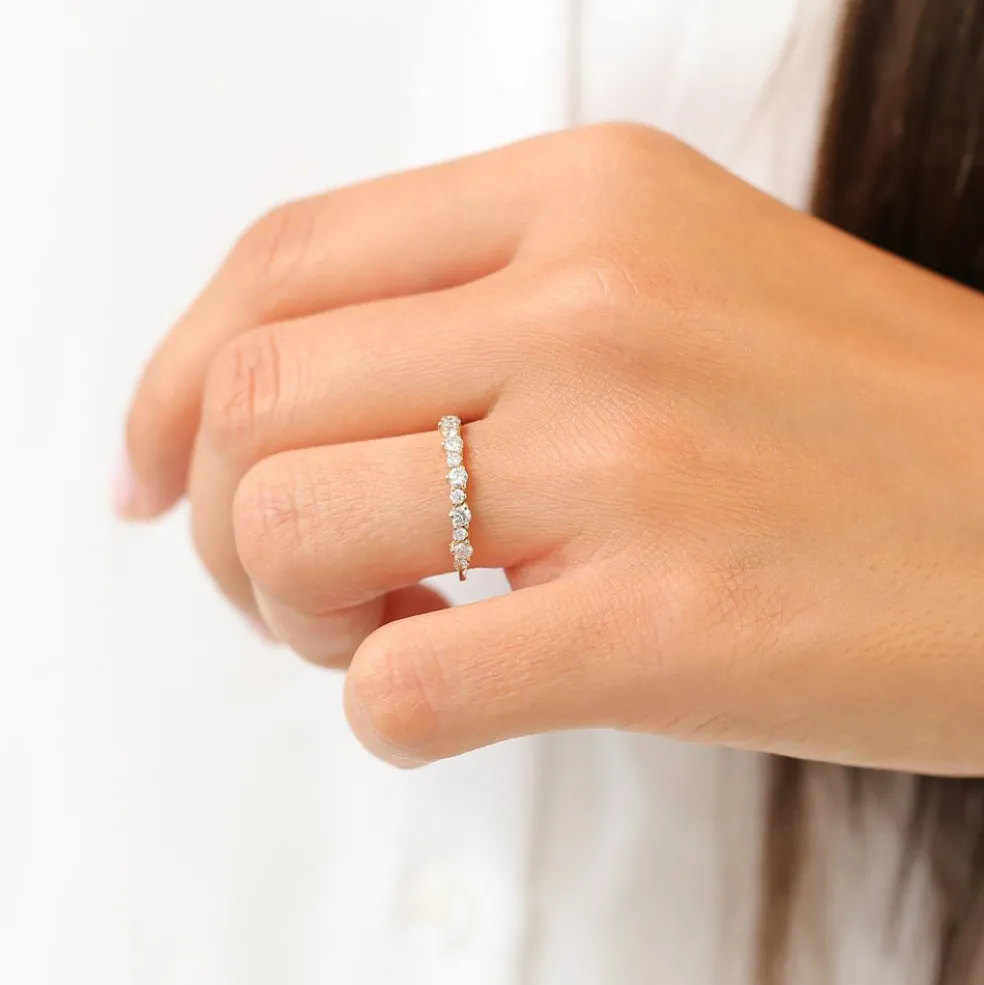 14k Round Diamond Unique Wedding Ring