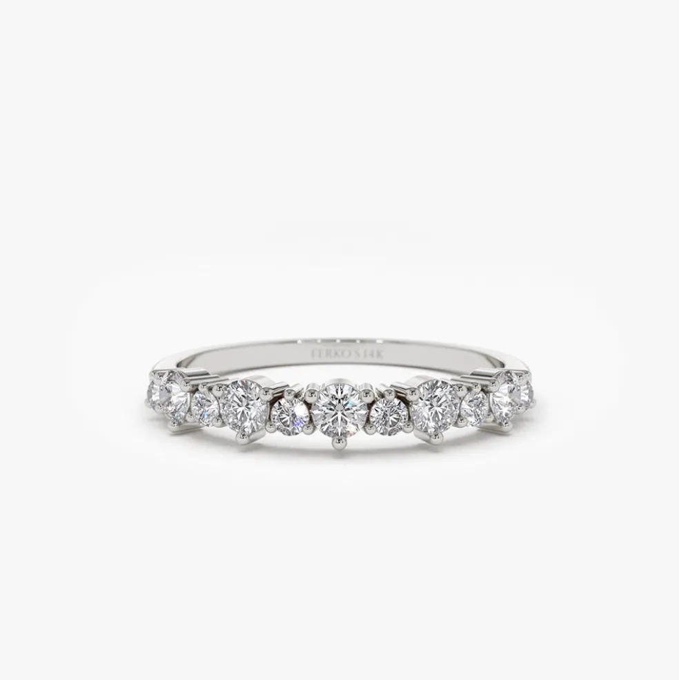 14k Round Diamond Unique Wedding Ring