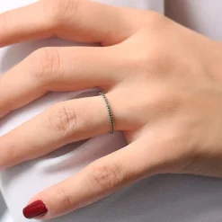 14k Round Emerald Eternity Band
