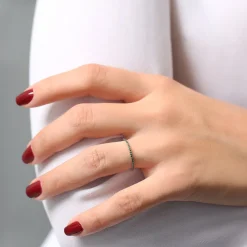 14k Round Emerald Eternity Band