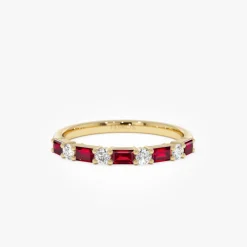14k Ruby and Diamond Prong Setting Ring