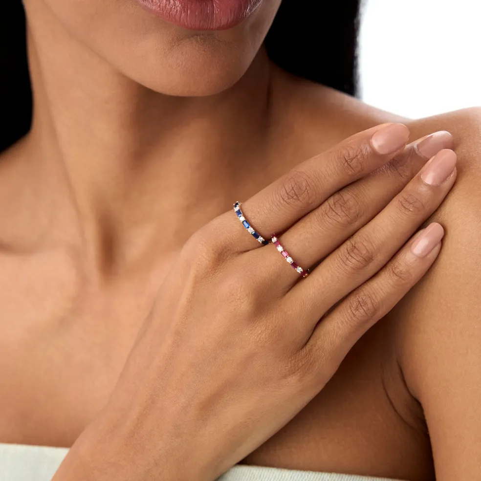 14k Ruby and Diamond Prong Setting Ring