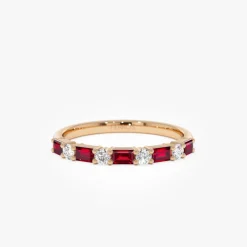 14k Ruby and Diamond Prong Setting Ring