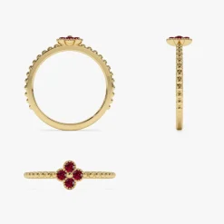 14k Ruby Clover Ring