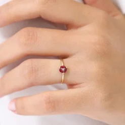 14k Ruby Cluster Diamond Ring