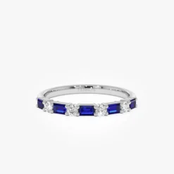 14k Sapphire and Diamond Prong Setting Ring
