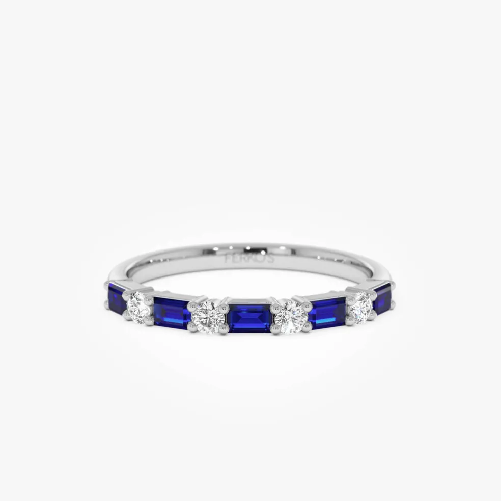 14k Sapphire and Diamond Prong Setting Ring