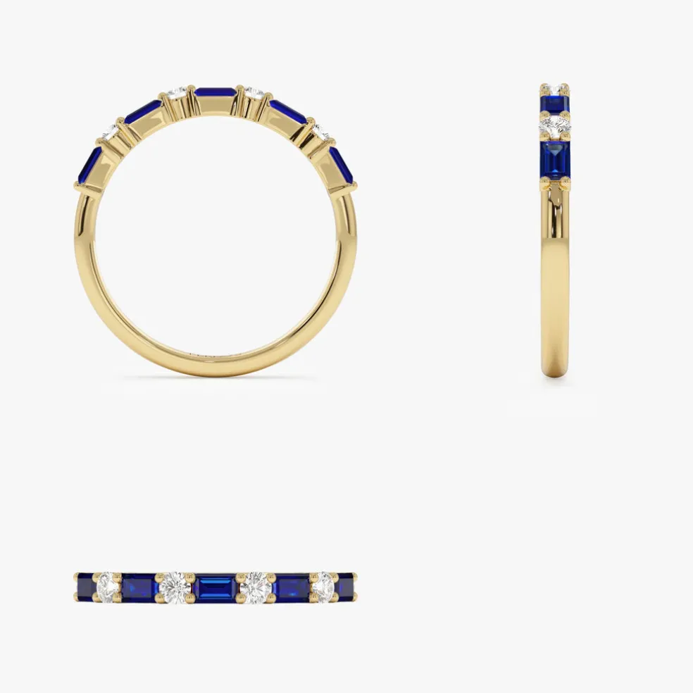 14k Sapphire and Diamond Prong Setting Ring