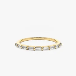 14K Shared Prong Half Eternity Baguette Diamond Ring