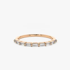 14K Shared Prong Half Eternity Baguette Diamond Ring