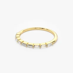 14K Shared Prong Half Eternity Baguette Diamond Ring