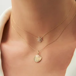 14k Shell Charm Necklace