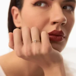 14k Sideways Diamond Letter Personalized Ring