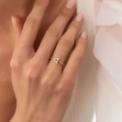 14k Sideways Diamond Letter Personalized Ring