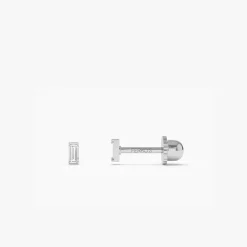 14K Single Baguette Helix Piercing