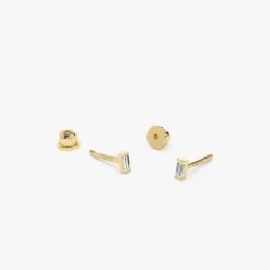 14K Single Baguette Helix Piercing