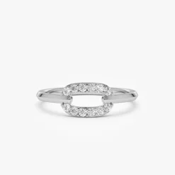 14k Single Link Diamond Ring