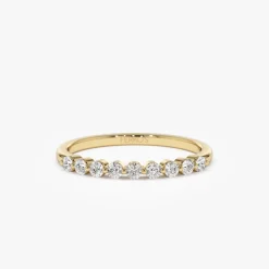 14k Single Shared Prong Diamond Wedding Ring 0.30 ctw