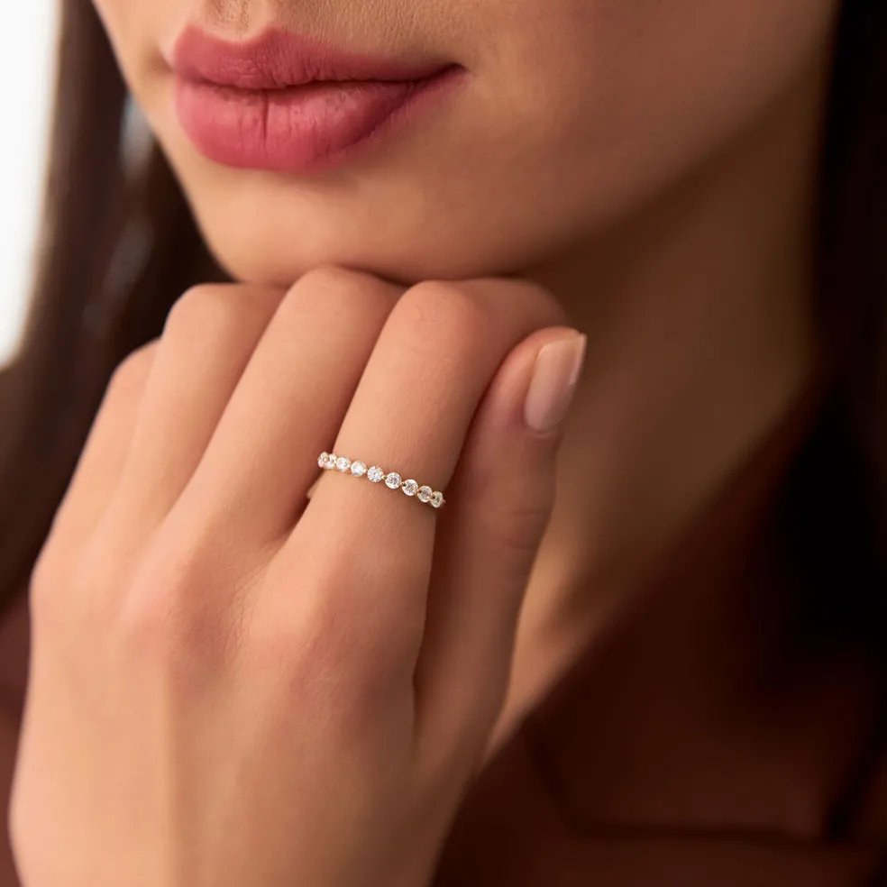 14k Single Shared Prong Diamond Wedding Ring 0.30 ctw