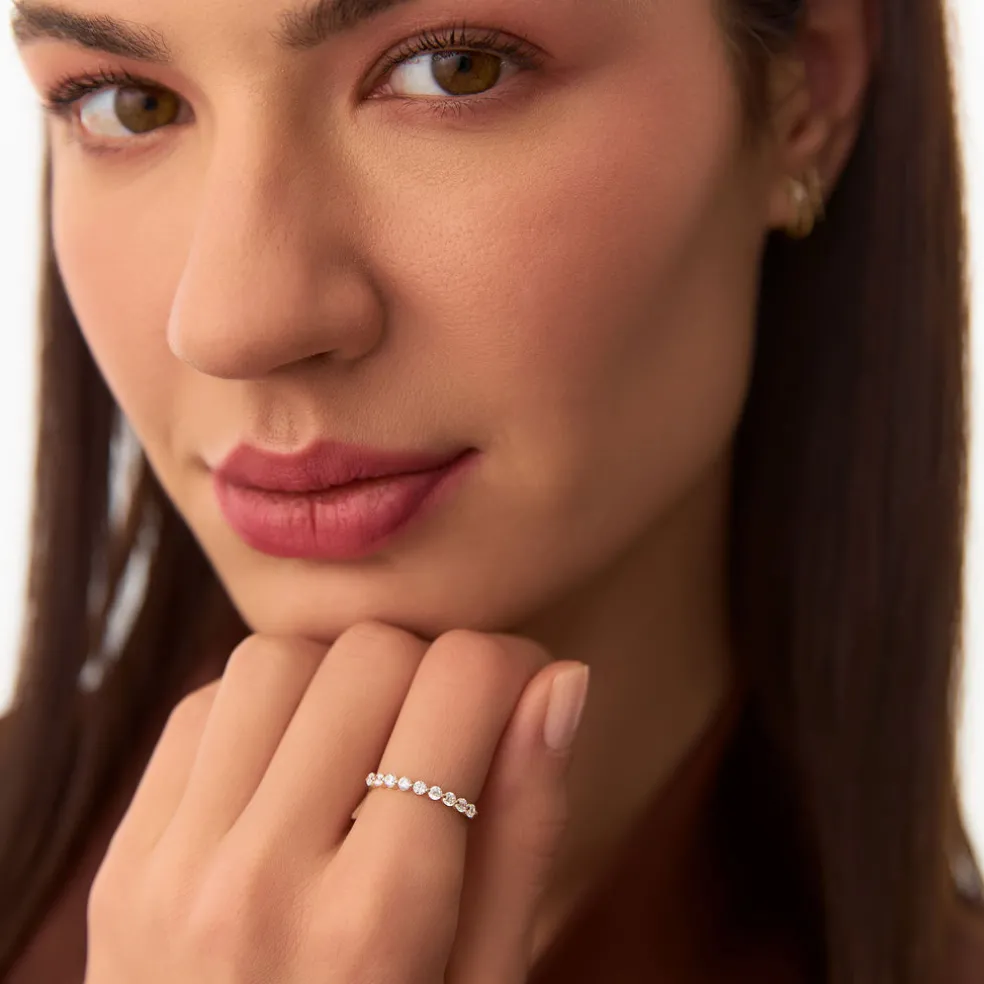 14k Single Shared Prong Diamond Wedding Ring 0.30 ctw