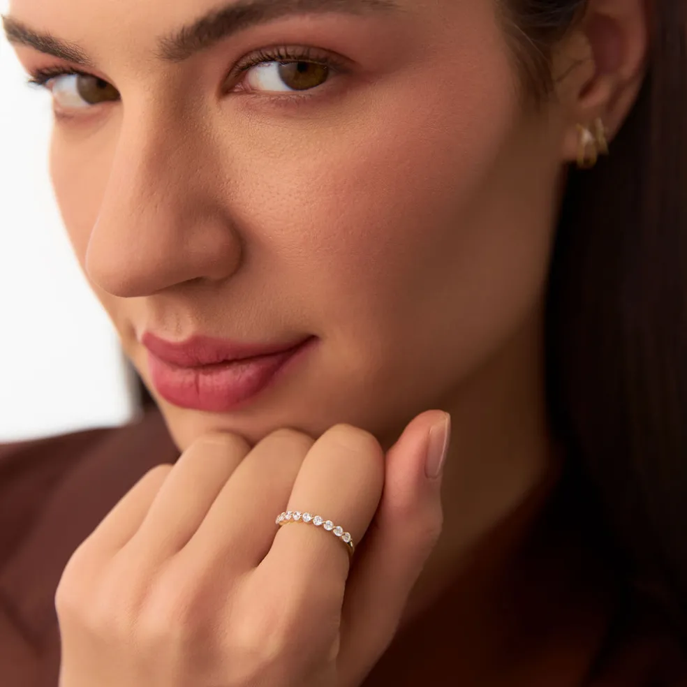 14k Single Shared Prong Diamond Wedding Ring 0.30 ctw
