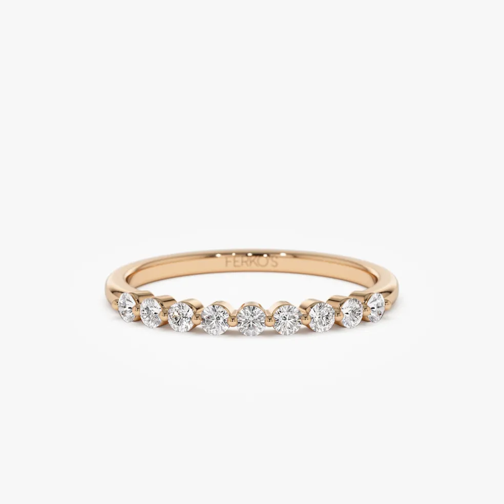 14k Single Shared Prong Diamond Wedding Ring 0.30 ctw